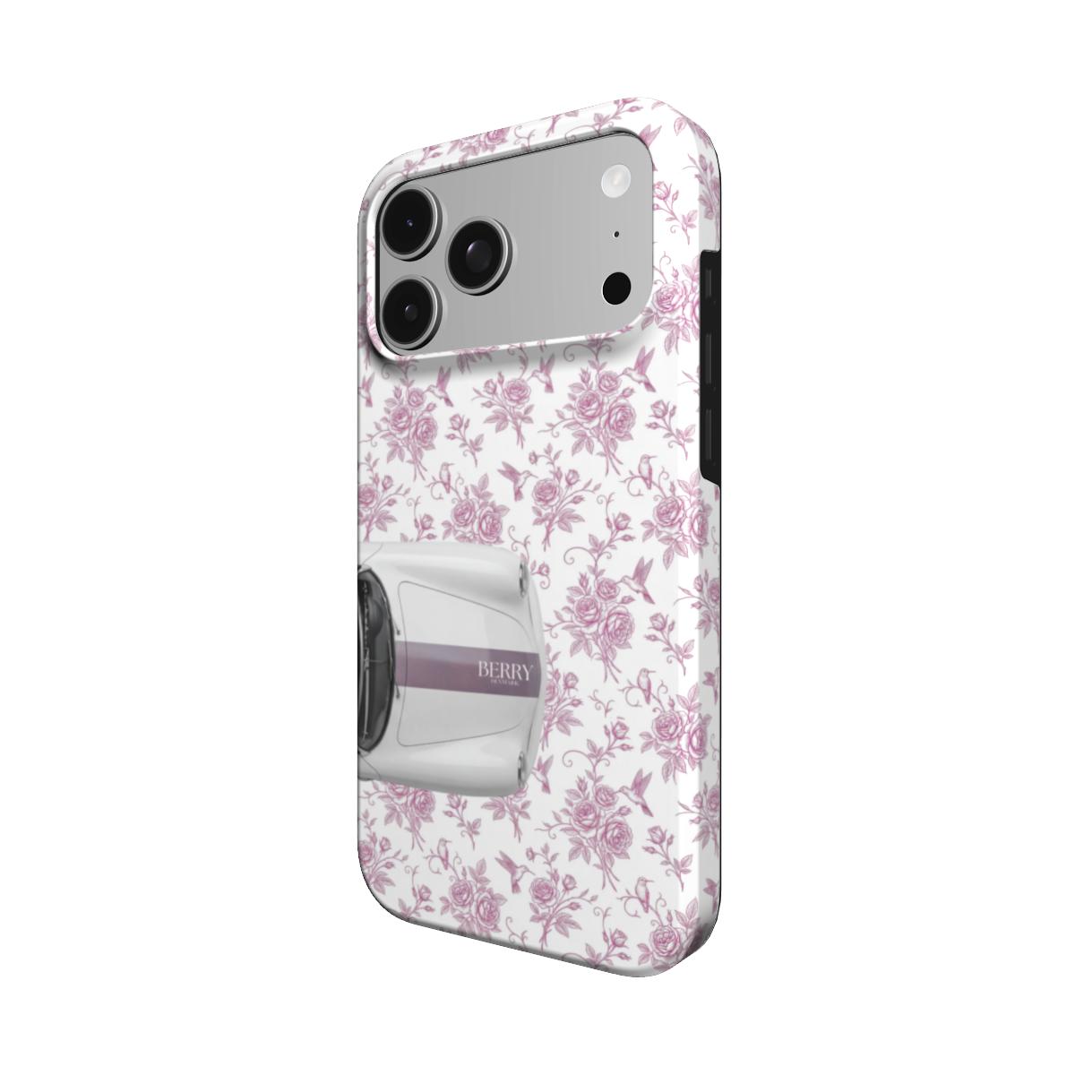 iPhone case with rose motif in rose pink – Cabriolet dreams