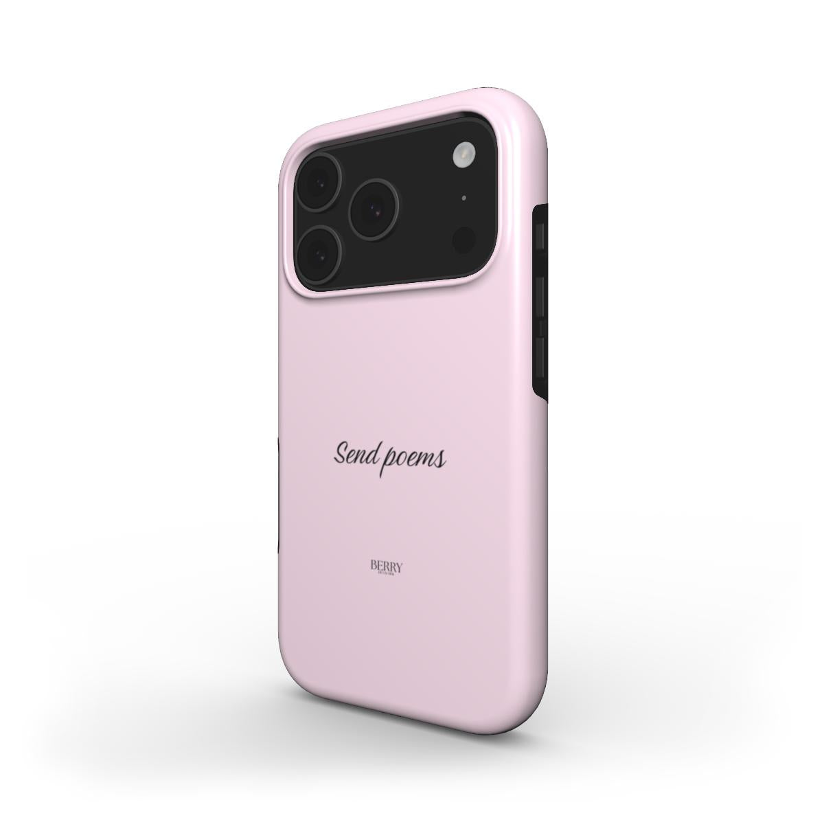 Trendy pink phone case with a feminine, aesthetic design featuring elegant script text that adds a beautiful, girly touch to your device.