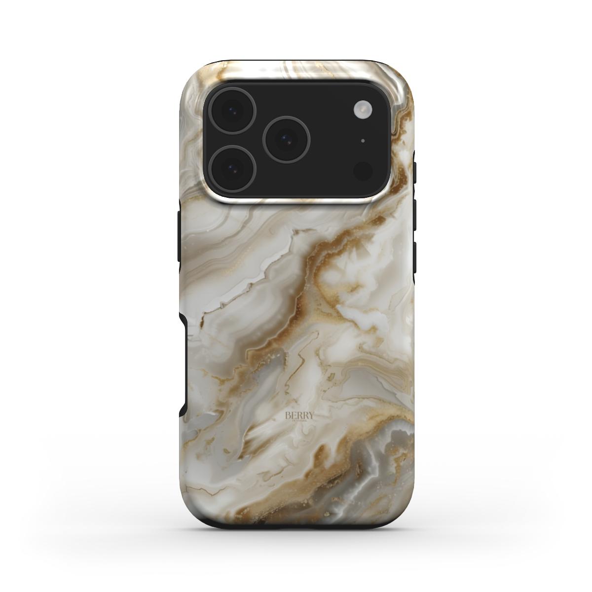 iPhone-deksel med marmormønster farge: beige – Desert Marble Quartz iPhone MagSafe