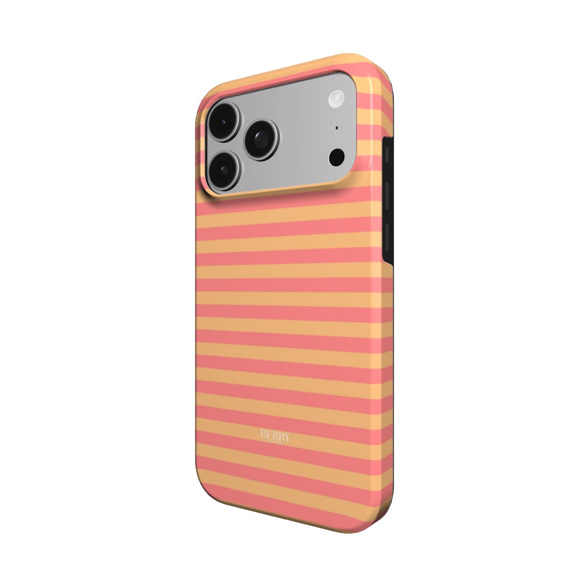 Custodia per iPhone con righe colore: rosa – Peach