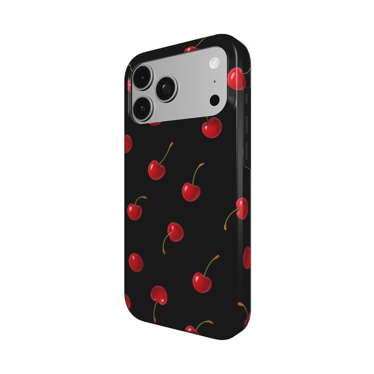 Custodia per iPhone con motivo di ciliegie – Cherry Kisses Midnight