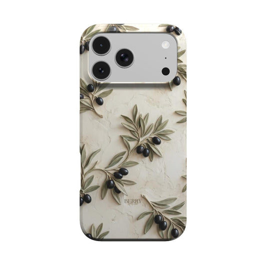 iPhone-Hülle mit dekorativem Muster – Olive