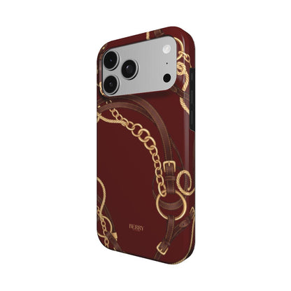 iPhone-skal med dekorativ design färg: vinröd – Burgundy Equestrian