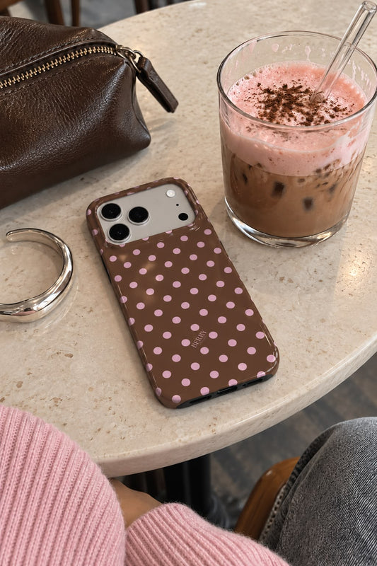 Θήκη iPhone με κομψό σχέδιο χρώμα: ροζ – Strawberry Mocha
