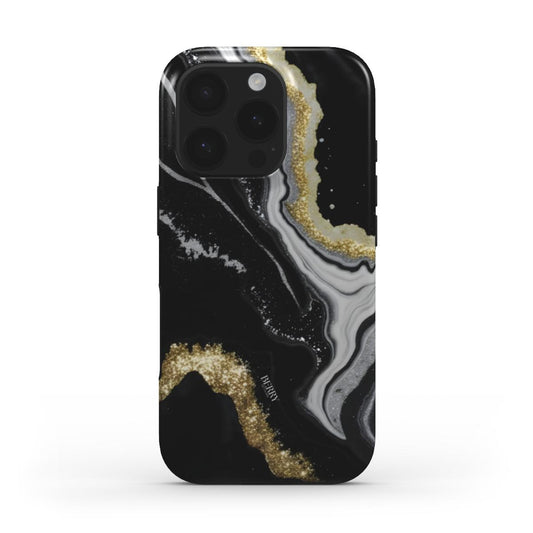 Midnight Gold Marble MagSafe Tough iPhone Case