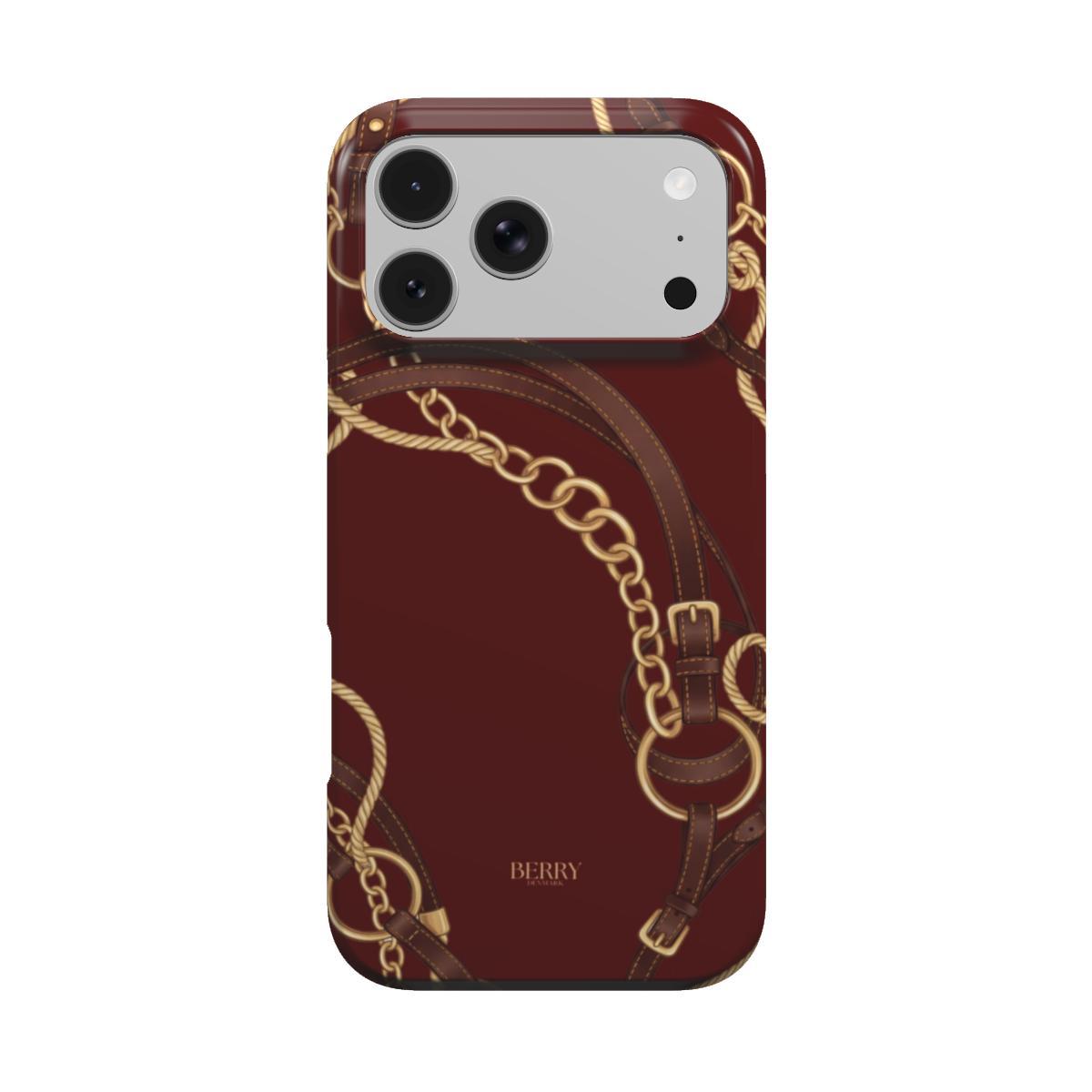 iPhone-skal med dekorativ design färg: vinröd – Burgundy Equestrian