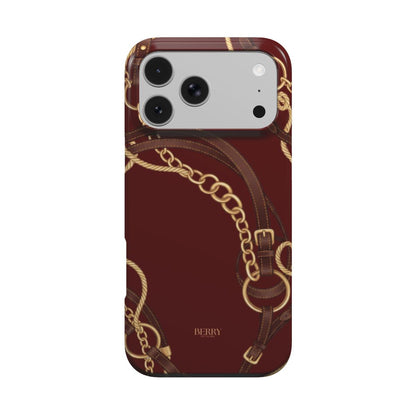 iPhone-skal med dekorativ design färg: vinröd – Burgundy Equestrian