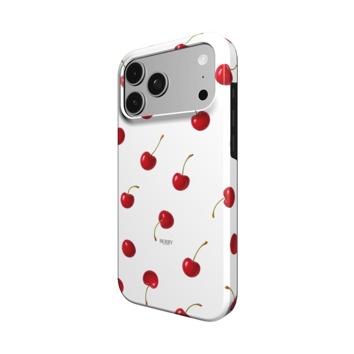 Custodia per iPhone con motivo di ciliegie per un look personale – Cherry Kisses Clean