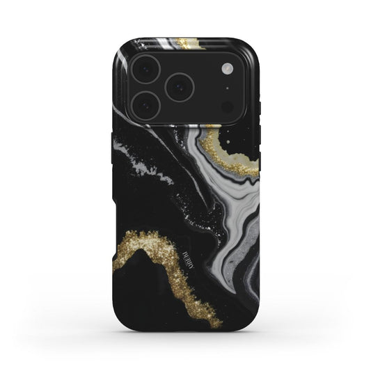 Midnight Gold Marble MagSafe Tough iPhone Case