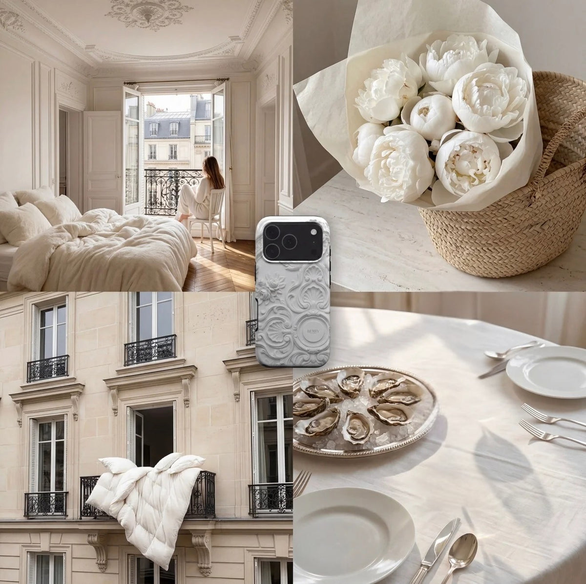 iPhone-skal med dekorativt mönster – Ivory Stucco