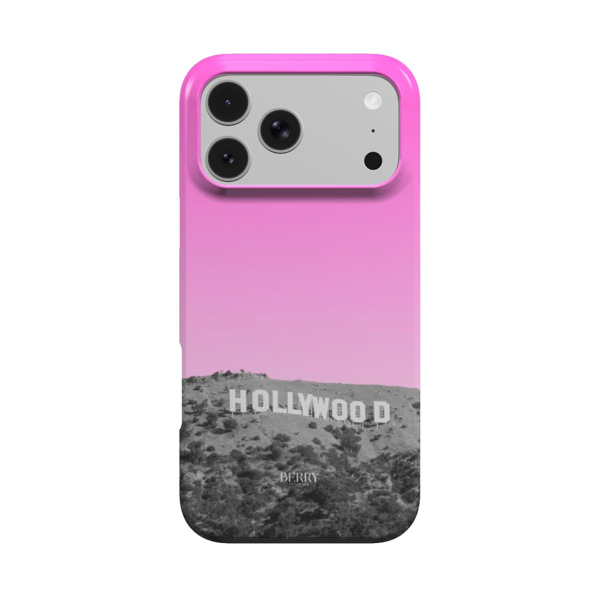 iPhone case with wood grain pattern in pink – Hollywood