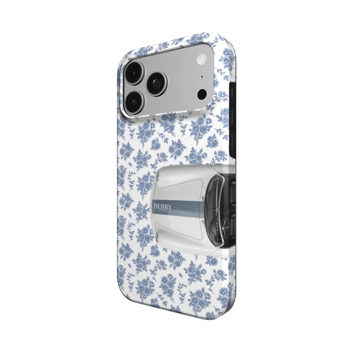 Cabriolet Blues – 玫瑰粉色玫瑰图案iPhone手机壳