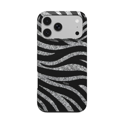 Θήκη iPhone με διακοσμητικό σχέδιο χρώμα: μαύρο – Crystal Zebra