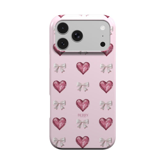 Glass Hearts – 粉色爱心图案iPhone手机壳