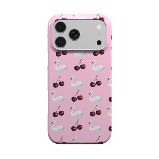 iPhone-Hülle mit Kirschmotiv – Cherry Swan