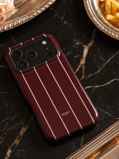 iPhone-Hülle mit Streifendesign Farbe: Bordeaux – Burgundy Cream